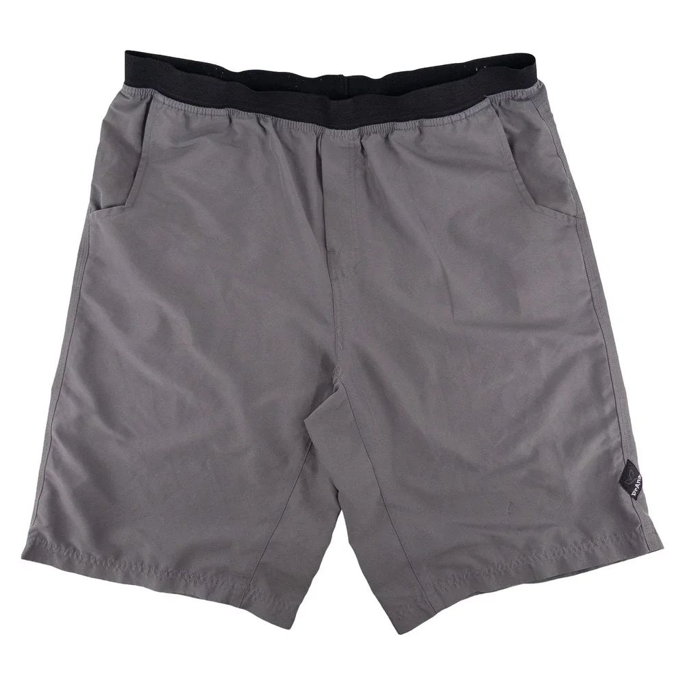 VTG prAna Mens XXL Shorts Grey Elastic Waist Breathe Polyester Gorpcore Outdoors